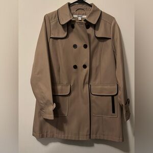 DKNY Tan Double-Breasted Trench Coat women’s medium